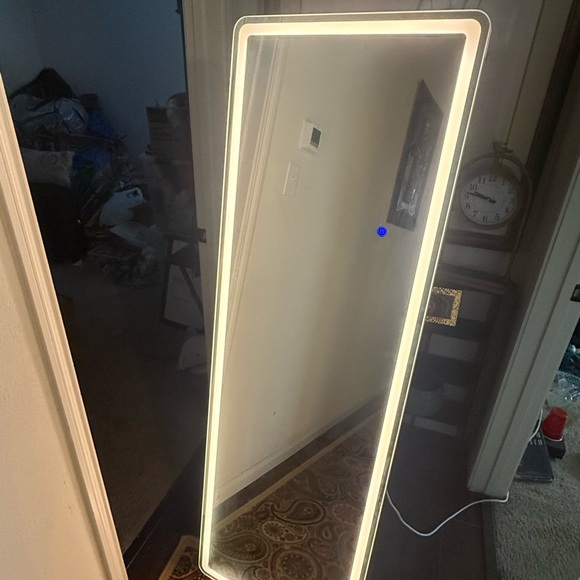 Full-Length Rectangular Mirror with White Frame